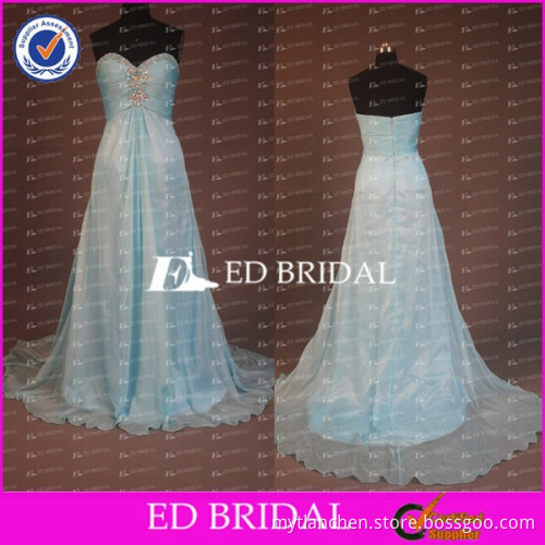 CE747 Sweetheart Strapless Floor Length Light Blue Tulle Cheap Bridesmaid Dress